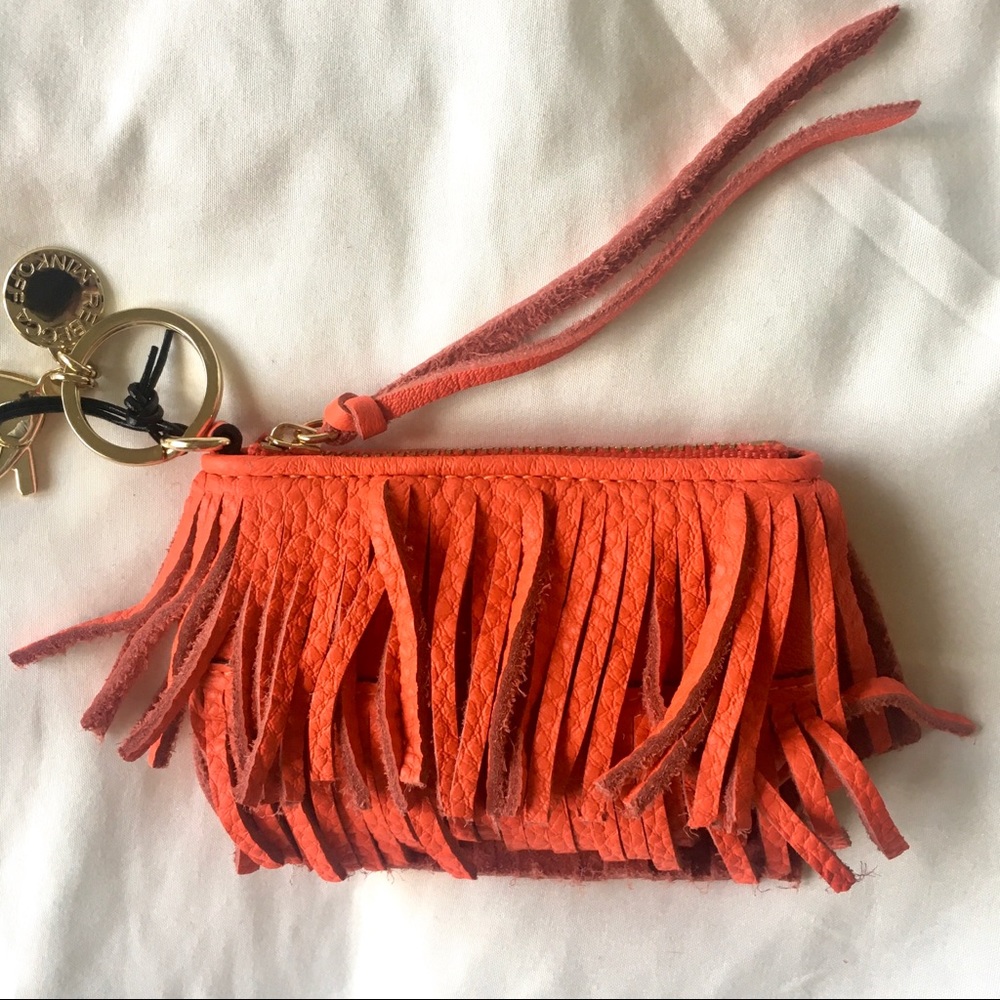 Rebecca Minkoff Orange Fringe Leather Pouch